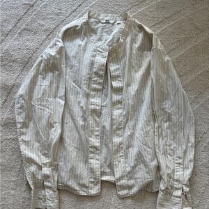 Uniqlo Unisex Cream Striped Shirt